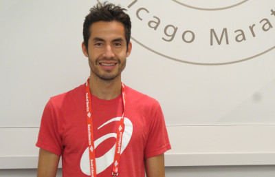 Diego Estrada in advance of the 2017 Bank of America Chicago Marathon (photo by Jane Monti for Race Results Weekly).