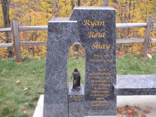 The monument at Shay's grave in Dunsmore Cemetery