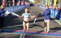 Sara Hall of Redding, Calif., wins the 2017 USA Marathon Championships women's title at the California International Marathon in Sacramento, Calif., in 2:28:10 (photo by David Monti for Race Results Weekly)