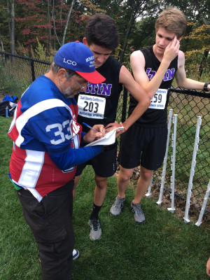 A common occurrence: Mahon tracking down runners' names and times