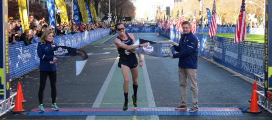 Tim Ritchie of New Haven, Conn., wins the 2017 USA Marathon Championships men's title at the California International Marathon in Sacramento, Calif., in 2:11:55 (photo by David Monti for Race Results Weekly)