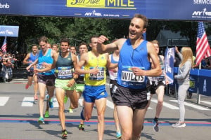 Nick Willis winning the 2017 New Balance Fifth Avenue Mile (photo by Jane Monti for Race Results Weekly)