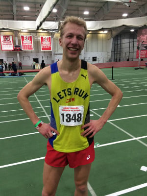 Ben didn't hit the World Indoor standard but did the LRC singlet proud on Friday