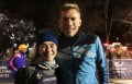 Molly Seidel and Reid Buchanan after finishing the 2017 NYRR Midnight Run (photo by Jane Monti for Race Results Weekly)