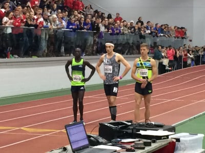 Cheserek, Piazza, and Kidder before the race