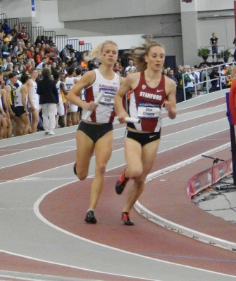 Cranny battling Arkansas Dom Scott in the DMR at NCAAs in 2015