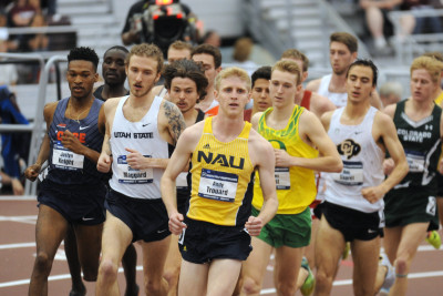 Andy Trouard Leads NCAAA 3000m (Photo by Bert Richardson)