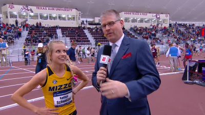 Two Missouri alums after the race