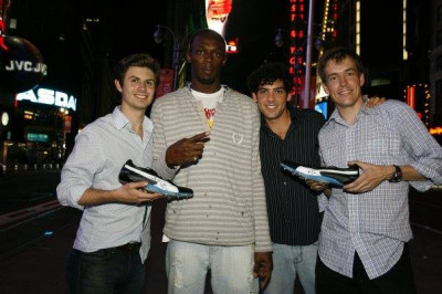 The groom (2nd from right) was cool with Usain Bolt after his first WR but nervous with Willis at the rehearsal dinner