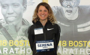 Serena Burla in advance of the 2018 Boston Marathon (photo by Jane Monti for Race Results Weekly)