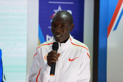 Geoffrey Kamworor at the TCS World 10K Bengaluru 2018 press conference
