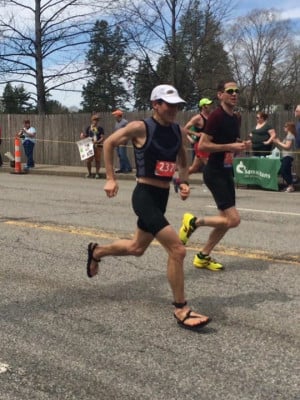 Cucuzzella ran 2:56 in Boston last year in running sandals