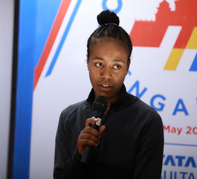 Netsanet Gudeta at the TCS World 10K Bengaluru 2018 press conference