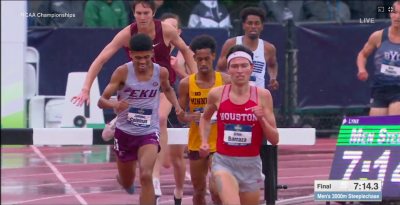 Barraza led until the final lap...