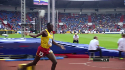 Kipruto was well into his celebration before he hurdled the final water jump