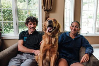 Linden and husband Ryan (left). Courtesy Brooks Running.