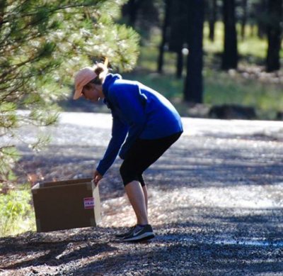 Sarah is always willing to support Nick when it comes to running (photo courtesy Nick Hilton)