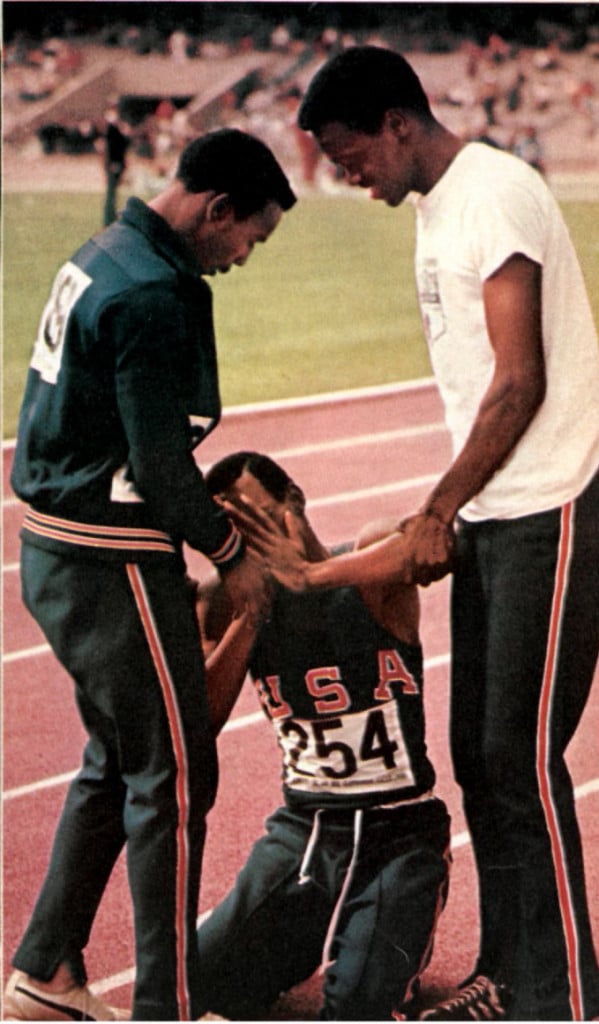 Sports Illustrated captured Beamon's reaction in 1968. Full 1968 SI Coverage.