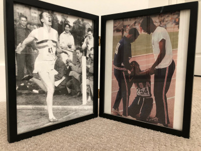 These pictures of Bannister and Beamon have been featured at LRC headquarters for a decade