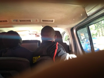 Here's Kiprotich's head in the van 