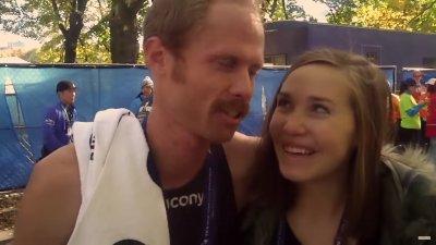 Ward and wife Erica after the 2018 NYC Marathon