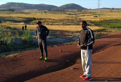 Getaneh on the left and Assefa Mezgebu on the right