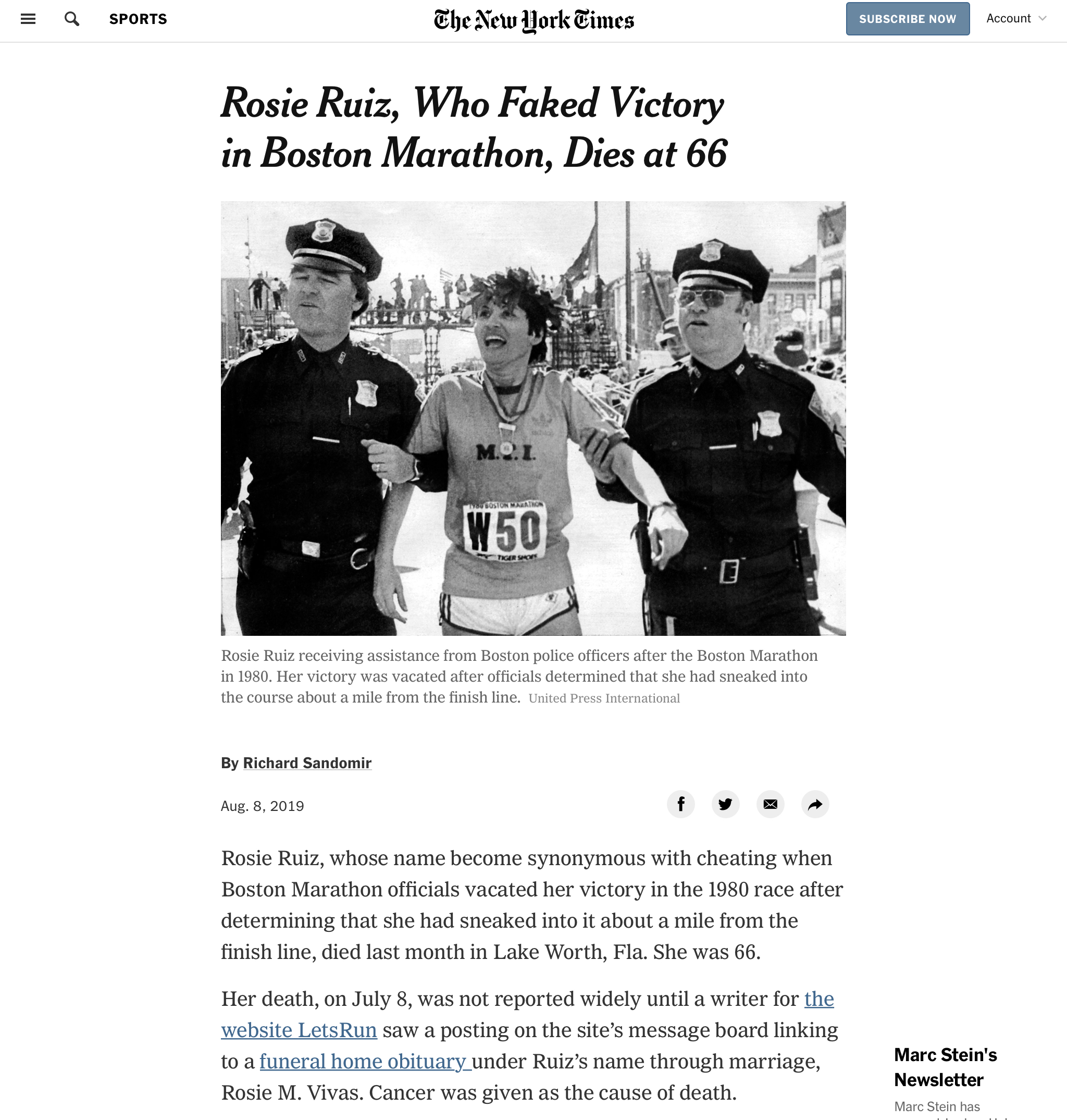 Rosie Ruiz The Most Famous Marathon Cheat In History Has Died At