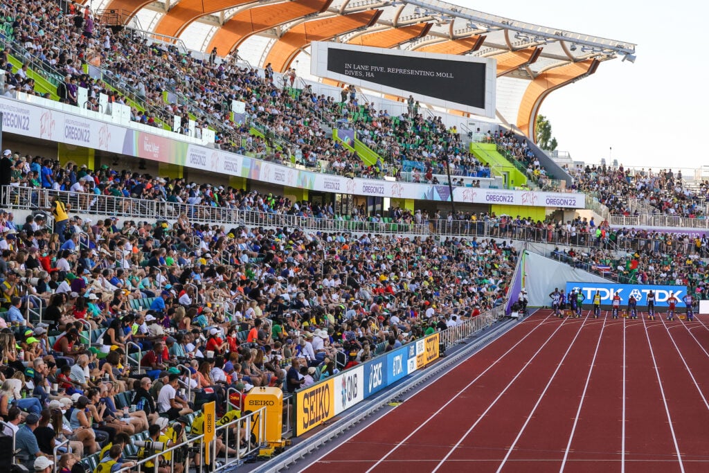 Crowd for 100m final at Worlds 