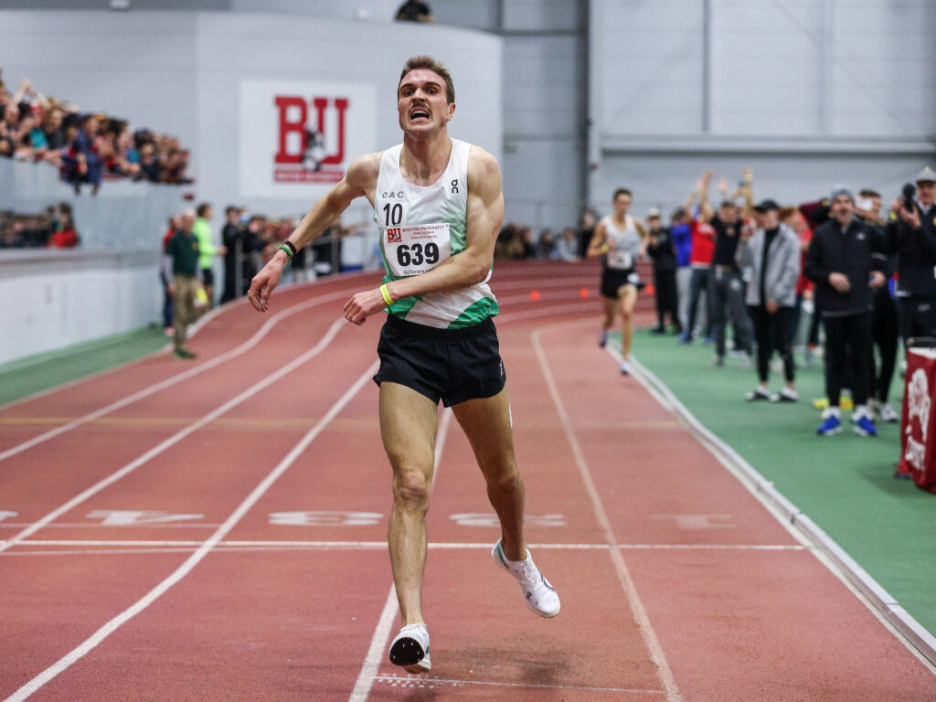 Klecker exhausted after 5000 (Kevin Morris Photo)