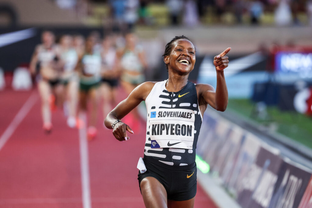 Faith Kipyegon after world record in mile 4:07.64