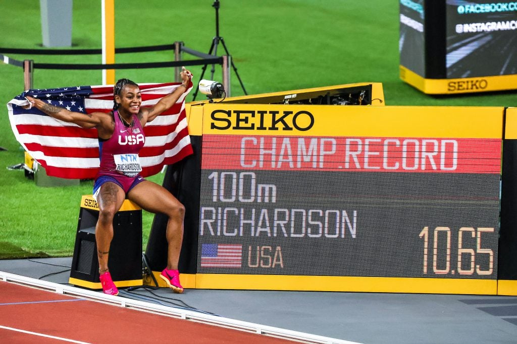 Sha'Carri Richardson after winning 2023 Worlds 100m