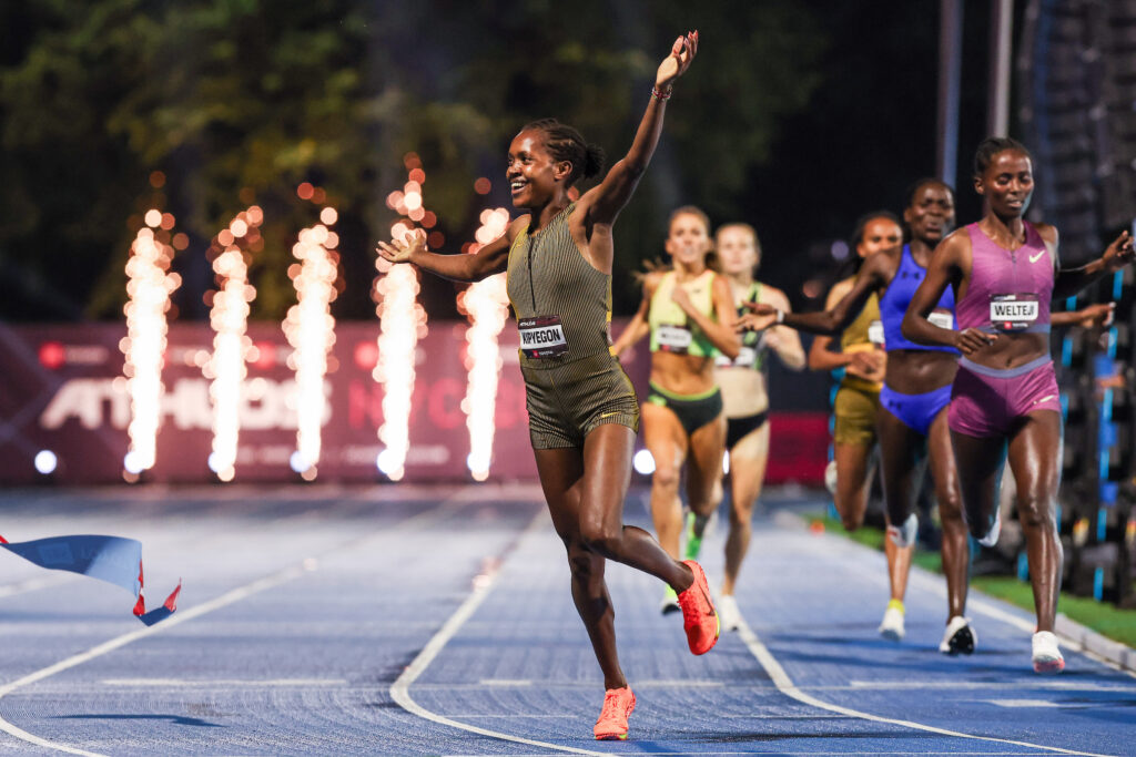 Faith Kipyegon Celebrates Athlos 1500 Win