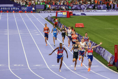 Cole Hocker Wins the 2024 Olympic 1500m (Kevin Morris photo)
