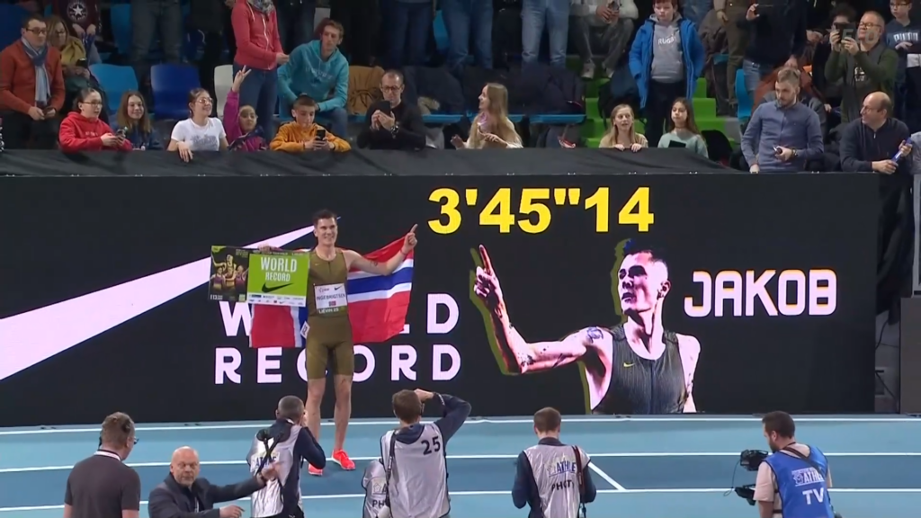 Jakob Ingebrigtsen 3:45.14 World Record