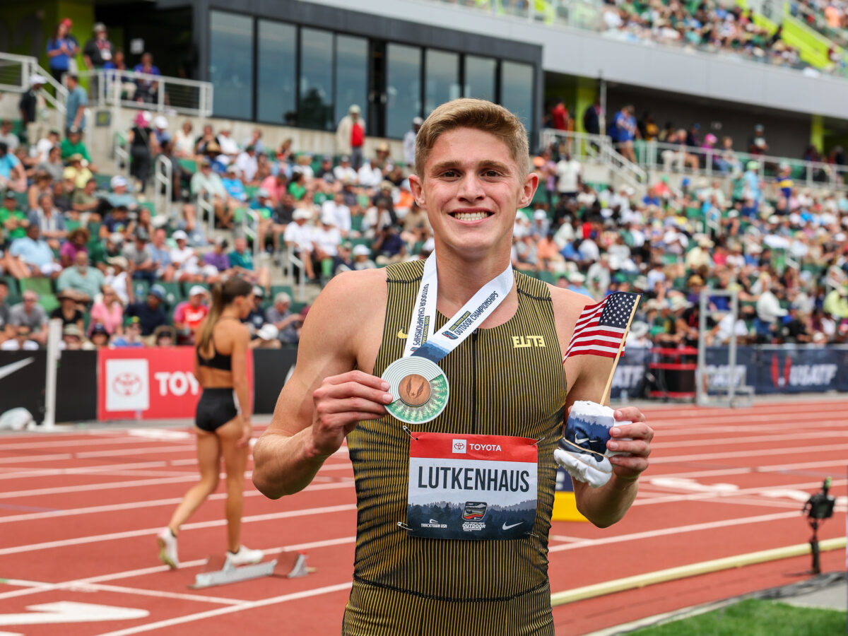 Cooper Lutkenhaus after making 1:42.27 at USAs 800m