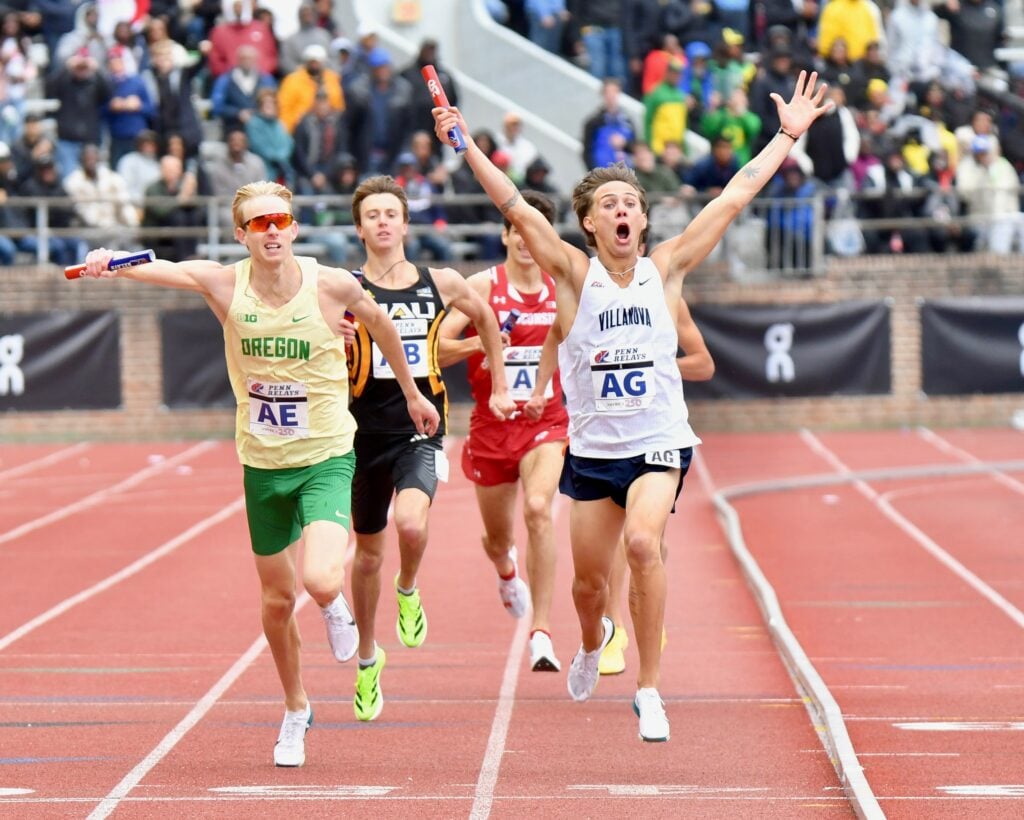 Marco Langon Wins Penn Relays 4x Mile for Villanova (Phil Bond Photo)